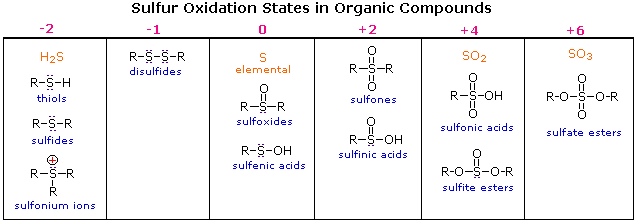 Try drawing Lewis-structures for the sulfur atoms in these compounds.