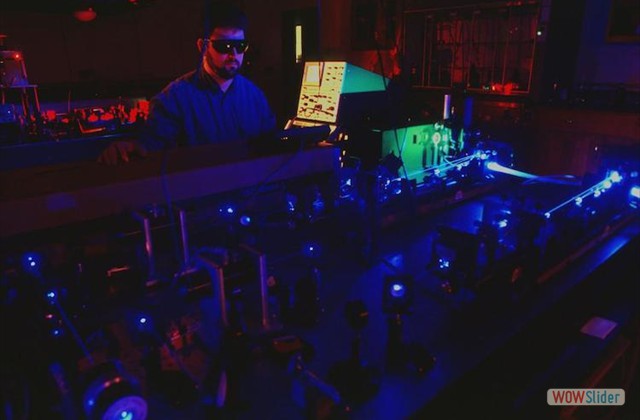 Scott Goldie in the laser lab
