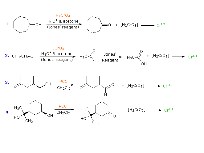 oxidation reaction example organic chemistry