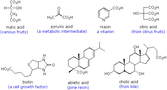 What are some examples of acids?